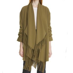 CINQ A SEPT | Green Military Inspired Azura Fringe Jacket